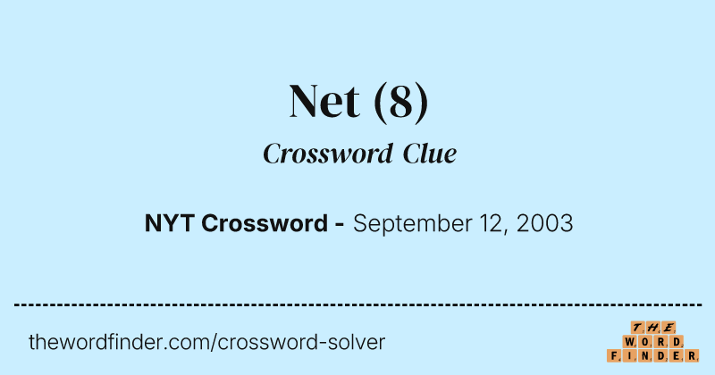 Net crossword clue image