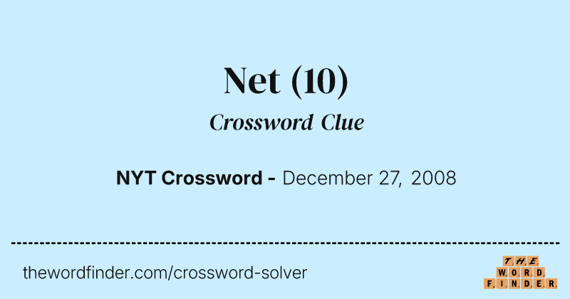 Net crossword clue image