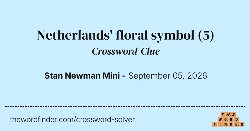 Netherlands' floral symbol crossword clue image