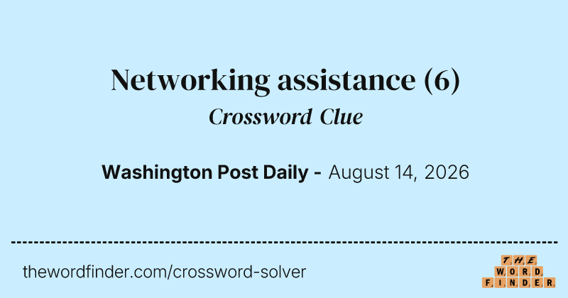 Networking assistance crossword clue image