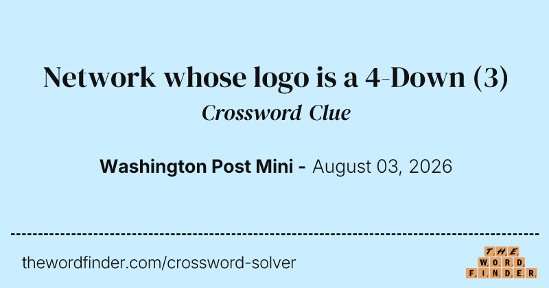 Network whose logo is a 4-Down crossword clue image