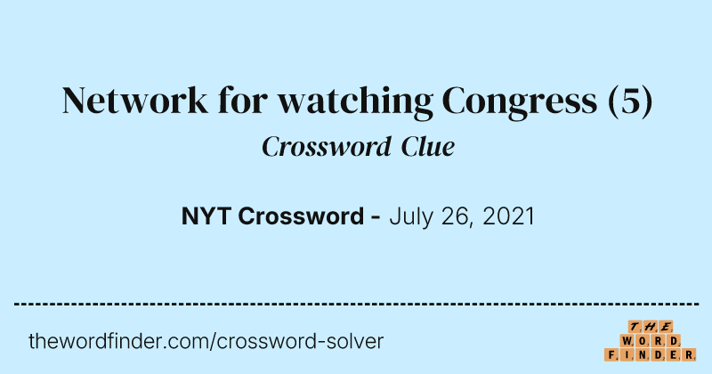 Network for watching Congress crossword clue image