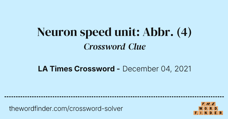 Neuron speed unit: Abbr. crossword clue image
