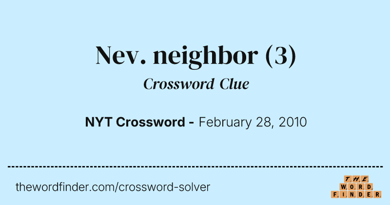 Nev. neighbor crossword clue image
