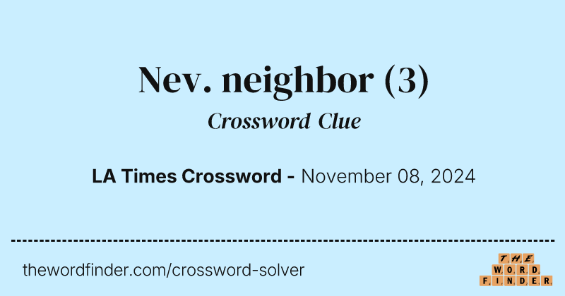 Nev. neighbor crossword clue image