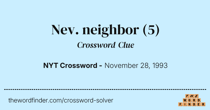 Nev. neighbor crossword clue image