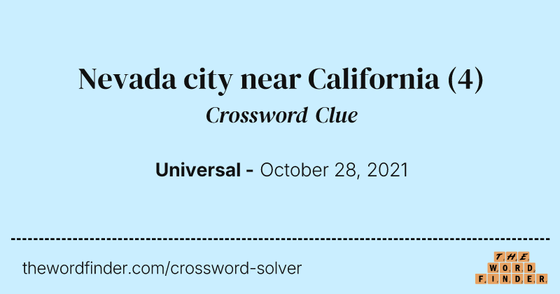 Nevada city near California crossword clue image