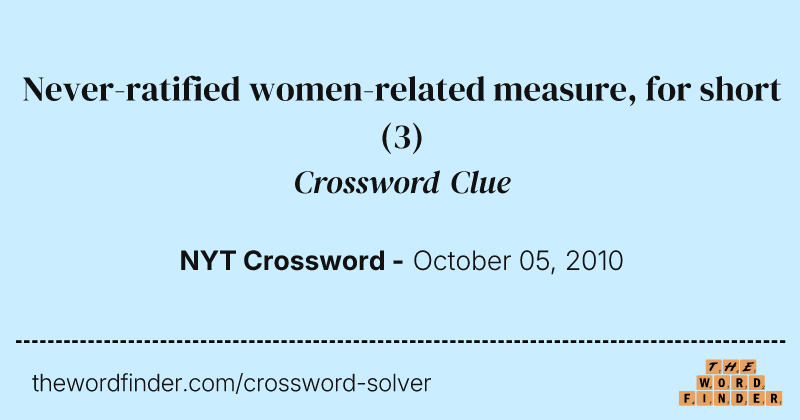 Never-ratified women-related measure, for short crossword clue image