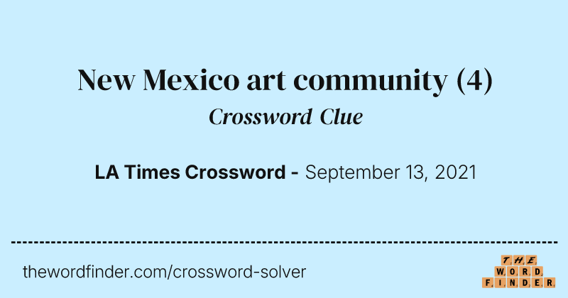 New Mexico art community crossword clue image