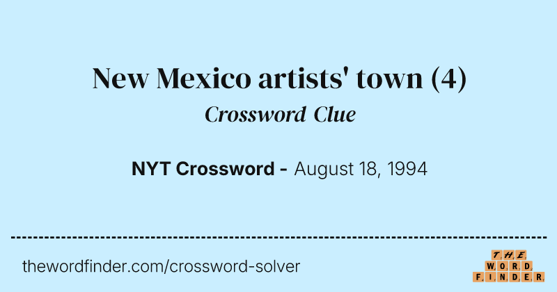 New Mexico artists' town crossword clue image
