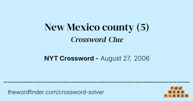 New Mexico county crossword clue image