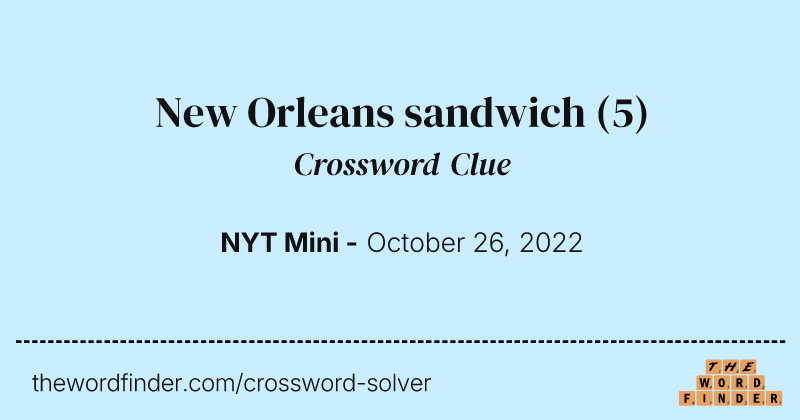 New Orleans sandwich crossword clue image
