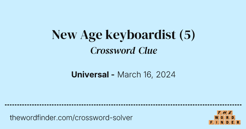 New Age keyboardist crossword clue image