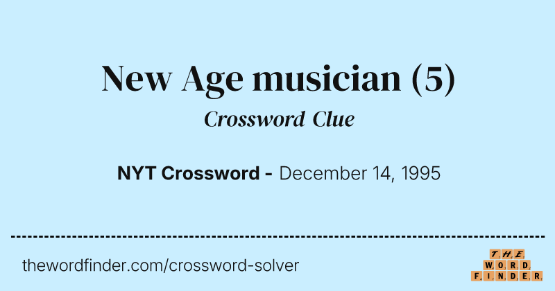 New Age musician crossword clue image
