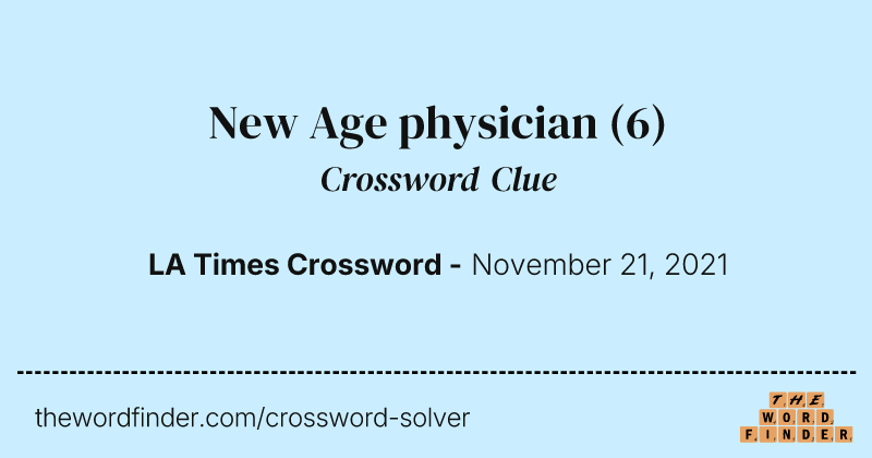 New Age physician crossword clue image