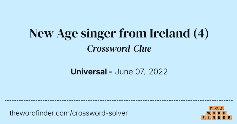 New Age singer from Ireland crossword clue image