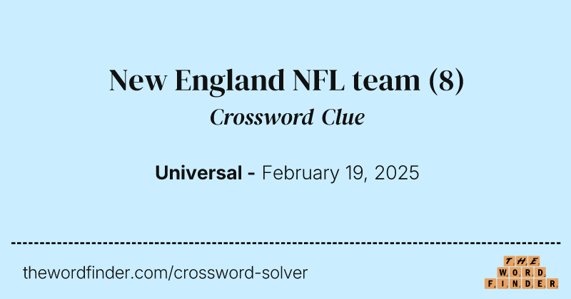 New England NFL team crossword clue image