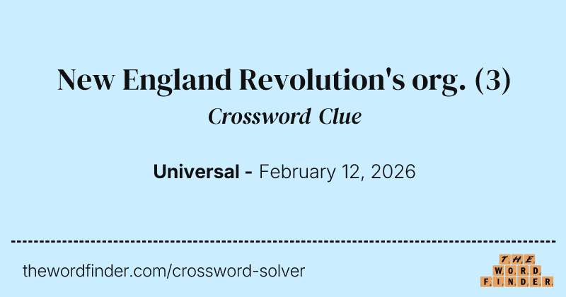 New England Revolution's org. crossword clue image