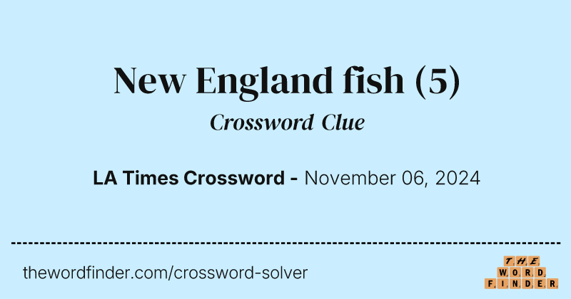 New England fish crossword clue image