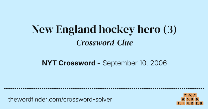 New England hockey hero crossword clue image
