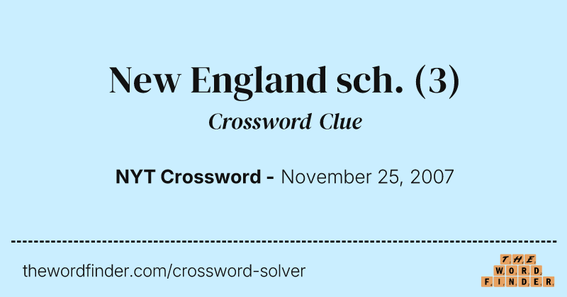 New England sch. crossword clue image