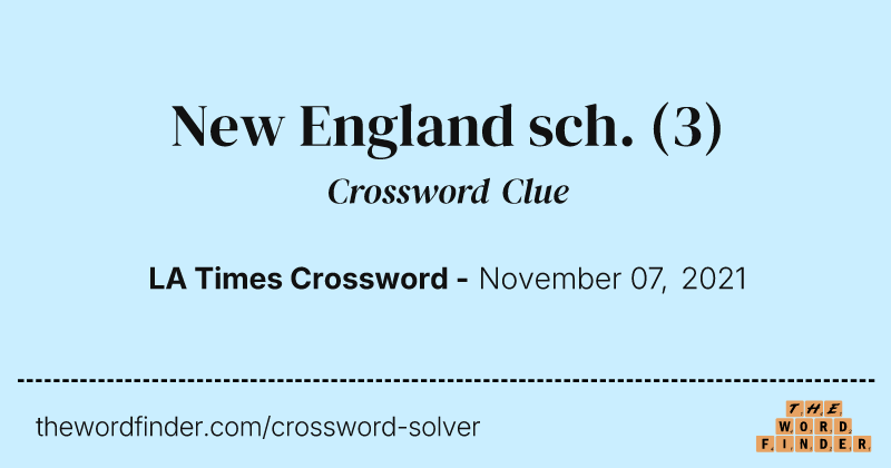 New England sch. crossword clue image