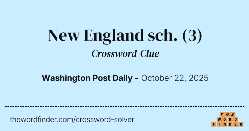 New England sch. crossword clue image