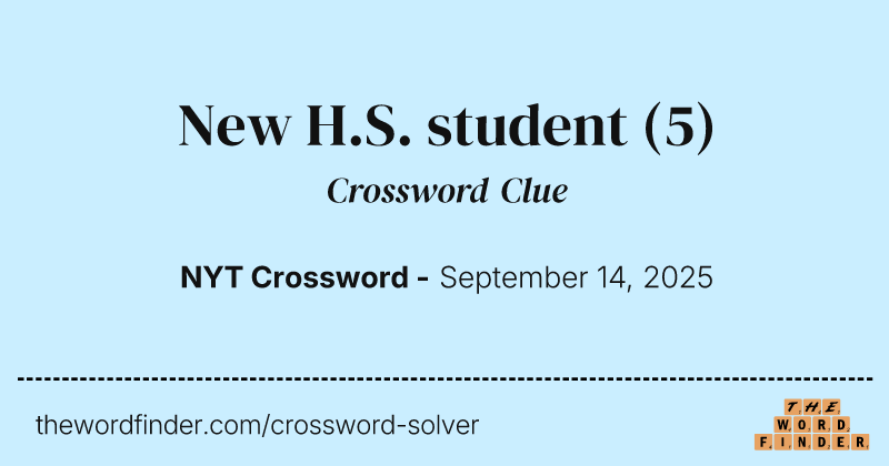 New H.S. student crossword clue image