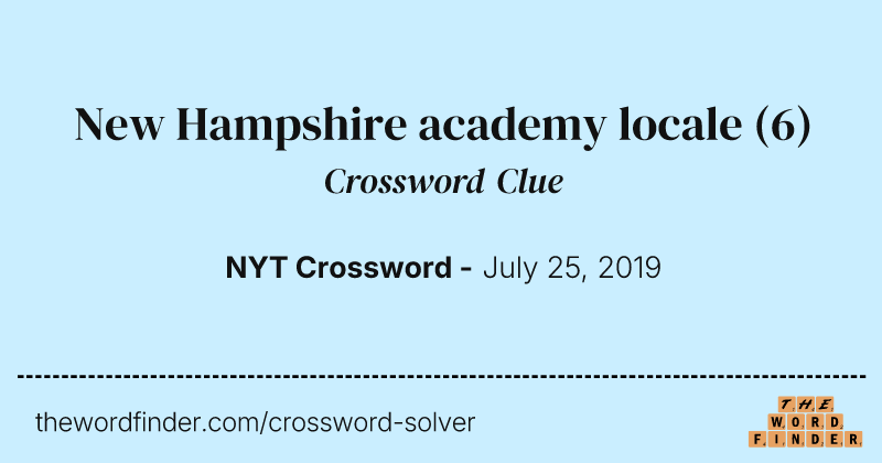 New Hampshire academy locale crossword clue image