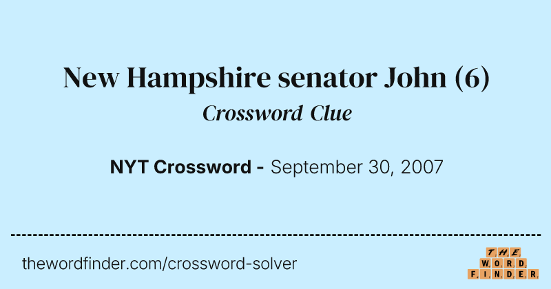 New Hampshire senator John crossword clue image
