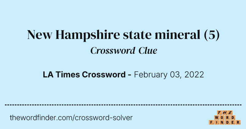 New Hampshire state mineral crossword clue image
