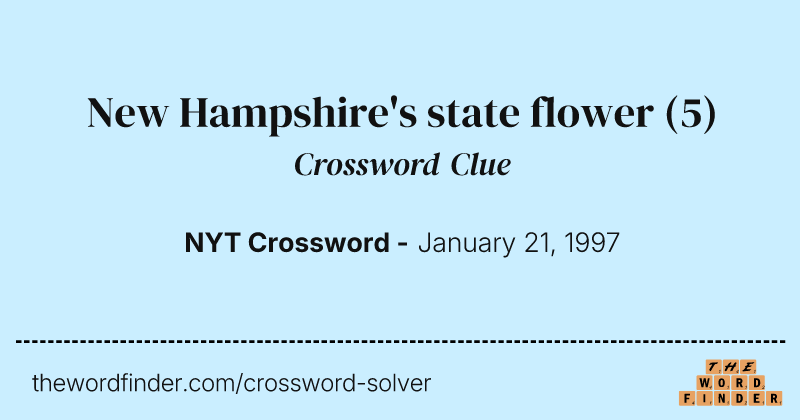 New Hampshire's state flower crossword clue image