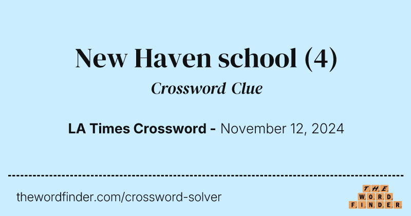 New Haven school crossword clue image