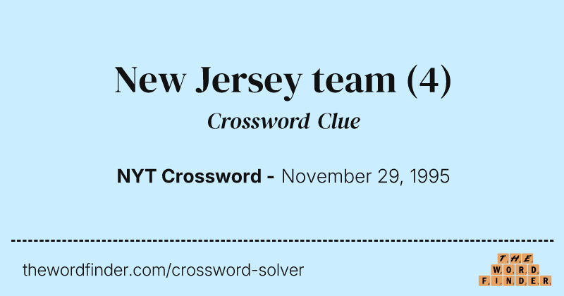 New Jersey team crossword clue image