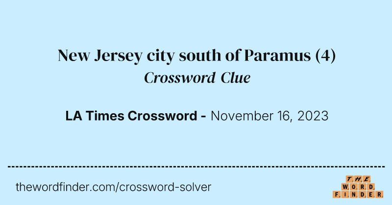 New Jersey city south of Paramus crossword clue image