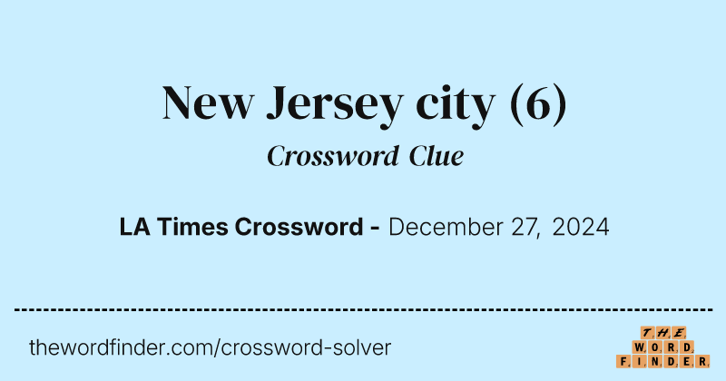 New Jersey city crossword clue image