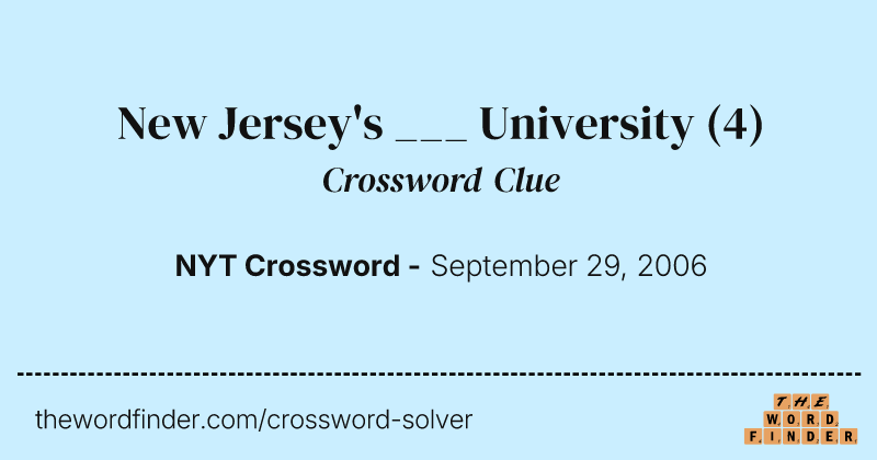 New Jersey's ___ University crossword clue image