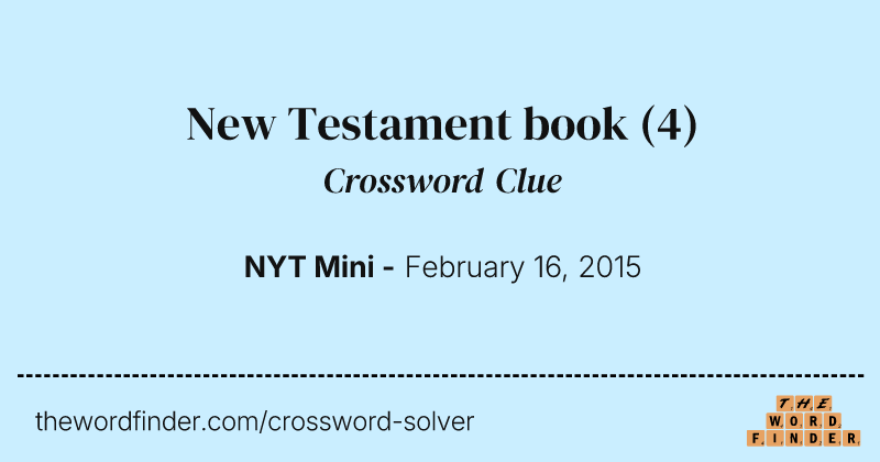 New Testament book crossword clue image