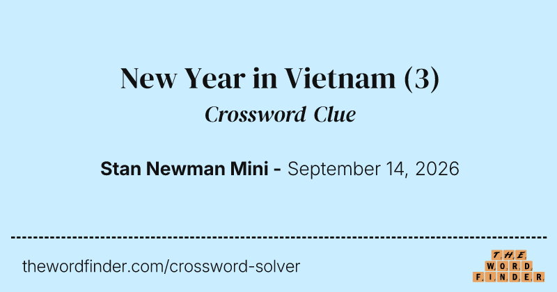 New Year in Vietnam crossword clue image