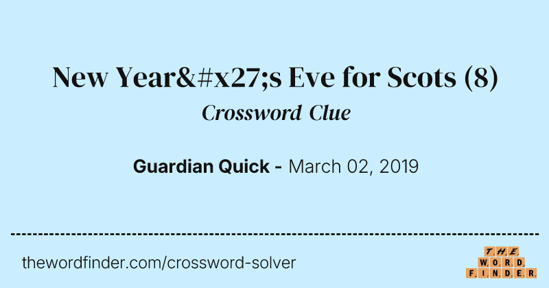New Year's Eve for Scots crossword clue image