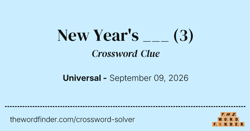 New Year's ___ crossword clue image