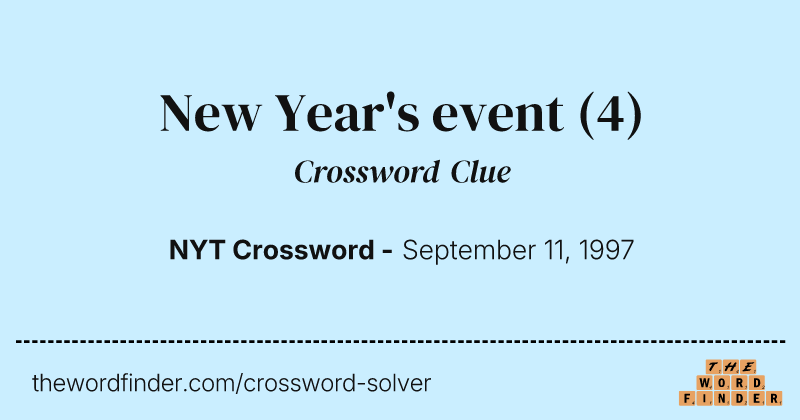 New Year's event crossword clue image