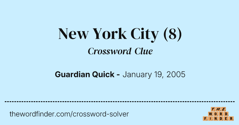 New York City crossword clue image