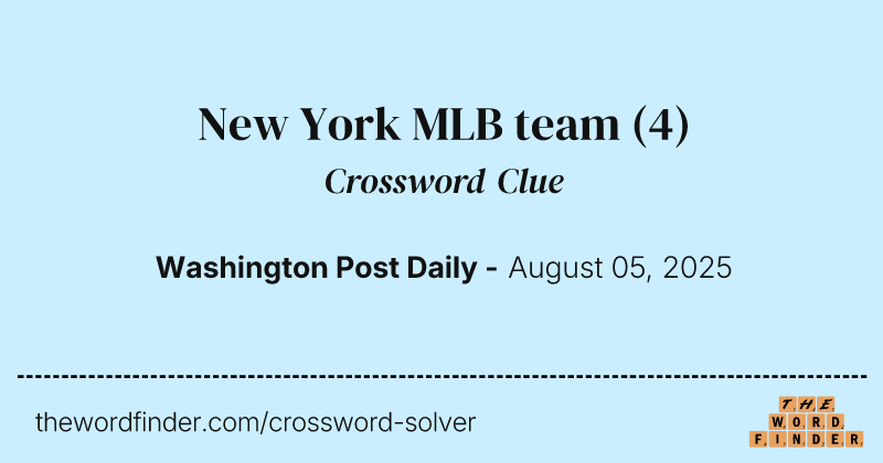 New York MLB team crossword clue image