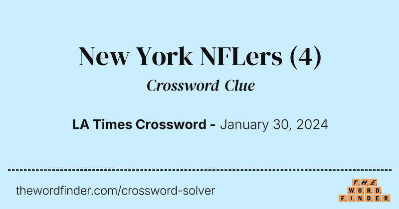 New York NFLers crossword clue image