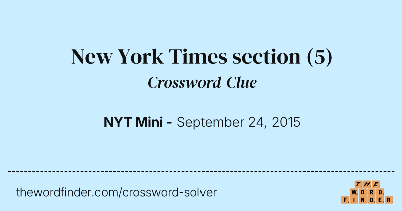 New York Times section crossword clue image