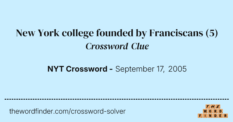New York college founded by Franciscans crossword clue image