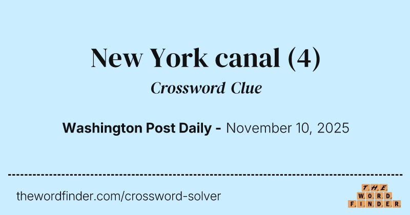 New York canal crossword clue image