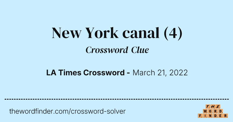 New York canal crossword clue image
