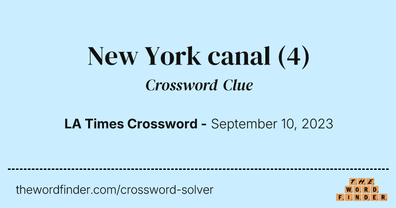 New York canal crossword clue image